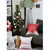 Set of Four 18" Red and White Fabrc Throw Pillow Covers