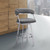 42" Gray Faux Leather And Iron Swivel Bar Height Chair - 606114087366