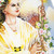 Angel Divine Hand Painted Mouth Blown Glass Ornament - 606114637578
