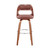 37" Brown Faux Leather And Manufactured Wood Swivel Counter Height Bar Chair - 606114065692