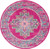 4’ Round Fuchsia and Blue Distressed Area Rug - 4512822816333