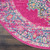 4’ Round Fuchsia and Blue Distressed Area Rug - 4512822816333