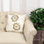 Natural and Golden Metallic Beaded Decorative Throw Pillow - 808230110113