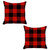 Set of 2 Red and Black Buffalo Plaid Throw Pillows - 808230092112