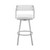 26" White And Silver Iron Swivel Low Back Counter Height Bar Chair