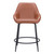 Set of Two 25" Brown And Black Faux Leather And Steel Counter Height Bar Chairs