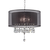 Contempo Silver Ceiling Lamp with Black Shade and Crystal Accents