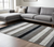 9' X 12' Black And Gray Wool Striped Hand Woven Area Rug