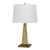 28" Brown Table Lamp With Off White Empire Shade
