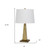 28" Brown Table Lamp With Off White Empire Shade