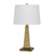 28" Brown Table Lamp With Off White Empire Shade