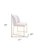 Set of Two White and Gold Upholstered Fabric Wing Back Dining Side Chairs