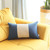 Homeroots Home Decor Blue And White Midsection Lumbar Throw Pillow, 12 x 20 Inches