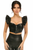 Lavish Faux Leather Underwire Bustier Top with Removable Ruffle Sleeves