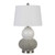 Set Of Two 24" Silver Metal Two Light Desk Table Lamps With White Globe Shade
