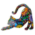 Large Painted Floral Stretching Cat