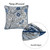 17" Beige And Blue Floral Fabric Throw Pillow Cover