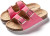 ROXONI Girls Comfort Sandals Double Buckle Adjustable Slip on Summer Slides Soft Footbed EVA Flat Slides Footbed Suede with Arch Support Non-Slip
