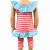 AL Limited Girls Pink Swan Princess Striped Tunic and Capri Leggings Outfit