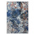 5' X 8' Blue and White Abstract Ocean Area Rug