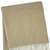 55" X 70" Stone And White Cotton Blend Woven Herringbone Plush Throw Blanket with Fringe