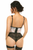 Lavish Sheer Lace & Faux Leather Open Cup Waist Cincher