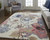 2' X 3' Blue Pink And Gray Wool Floral Tufted Handmade Area Rug