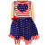 AnnLoren Girls' 4th of July Stars & Striped Heart Dress Red White & Blue