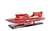 7" Red Manufactured Wood Hand Painted Decorative Boat