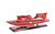 7" Red Manufactured Wood Hand Painted Decorative Boat