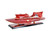7" Red Manufactured Wood Hand Painted Decorative Boat