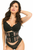 Top Drawer Fishnet & Faux Leather Steel Boned Mini Cincher