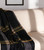 52" X 67" Yellow and Black Woven Acrylic Throw Blanket