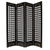84" Brown Wood Folding Four Panel Screen Room Divider