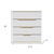 32" White and Natural Four Drawer Dresser
