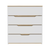 32" White and Natural Four Drawer Dresser