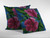 16” Pink Blue Hibiscus Zippered Suede Throw Pillow