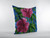 16” Pink Blue Hibiscus Zippered Suede Throw Pillow