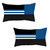 Set Of Two 20" X 12" Blue Striped Zippered Handmade Polyester Lumbar Pillow
