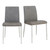 Set of Two Light Brown and Gray Stainless Steel Chairs