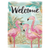 Welcome Flamingo Print Flag 