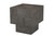 22" Gray Distressed Solid Wood Square Block End Table