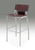 Set of Two 29" Brown and Silver Metal and Faux Leather Low Back Bar Height Bar Chairs