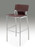 Set of Two 29" Brown and Silver Metal and Faux Leather Low Back Bar Height Bar Chairs