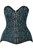 Top Drawer CURVY Teal Brocade Double Steel Boned Overbust Corset