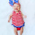 AnnLoren Baby and Big Girls 4th of July Swing Tank Top with Ruffle Trim and Bow