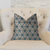 Plutus Pineapple Slice Blue and Beige Luxury Throw Pillow