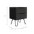 22" Black Two Drawer Faux Wood Nightstand