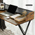 47" Brown and Black Wood and Metal X-Shape Computer Desk