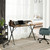 47" Brown and Black Wood and Metal X-Shape Computer Desk